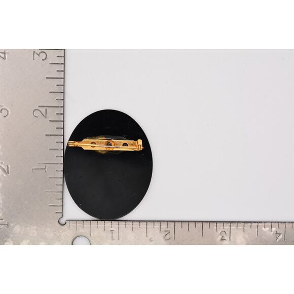 Vintage Cameo Pin Abalone Shell Inlay Woman Profile Mother's Day Artistic BinV - Picture 12 of 12